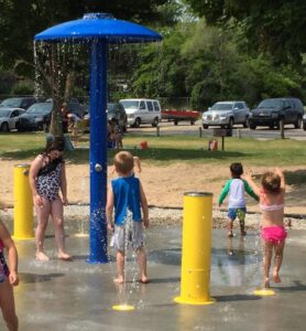 kids playing at waterpark