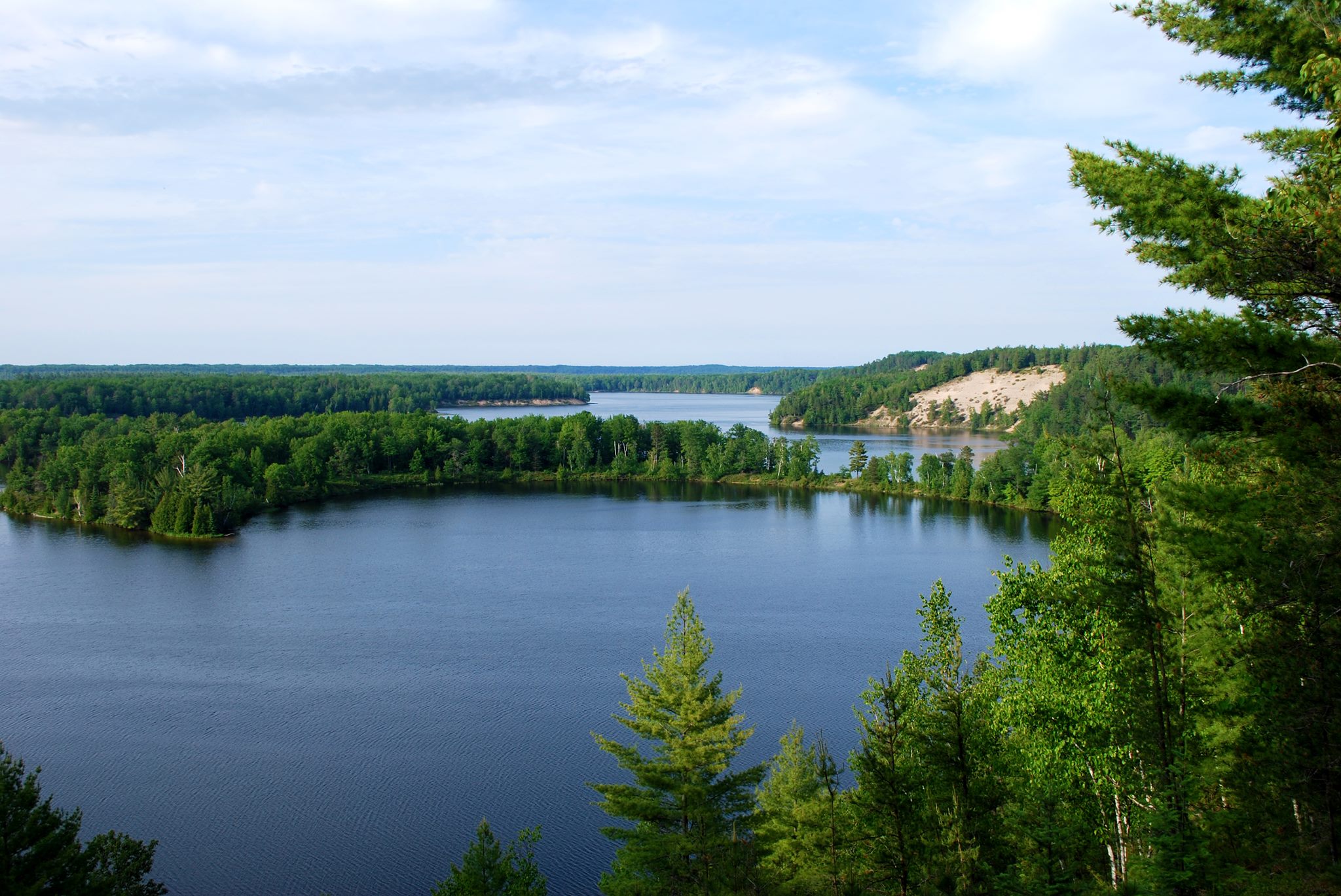 aerial view over lake