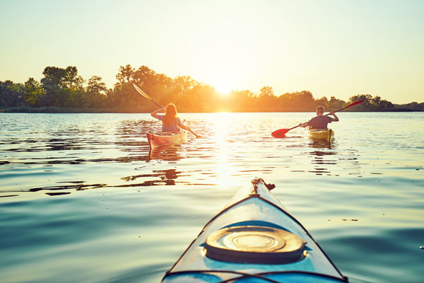 kayaks on a lake