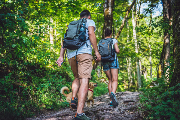 Couple on hiking trail