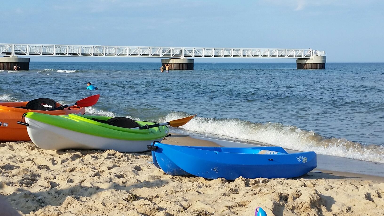 kayaksonbeach kayaks on Lake Michigan