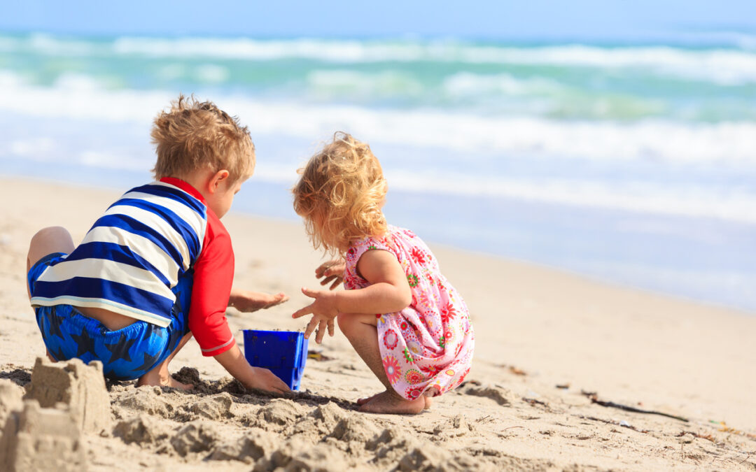 kids playing on beach