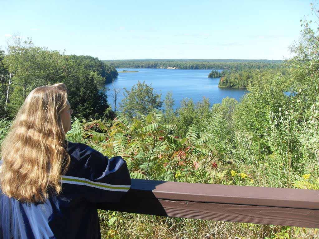 Girl overlooking river