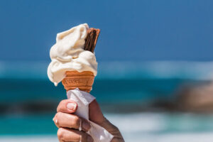 hand holding ice cream cone