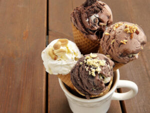 ice cream cones in cup