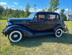 Blue vintage car