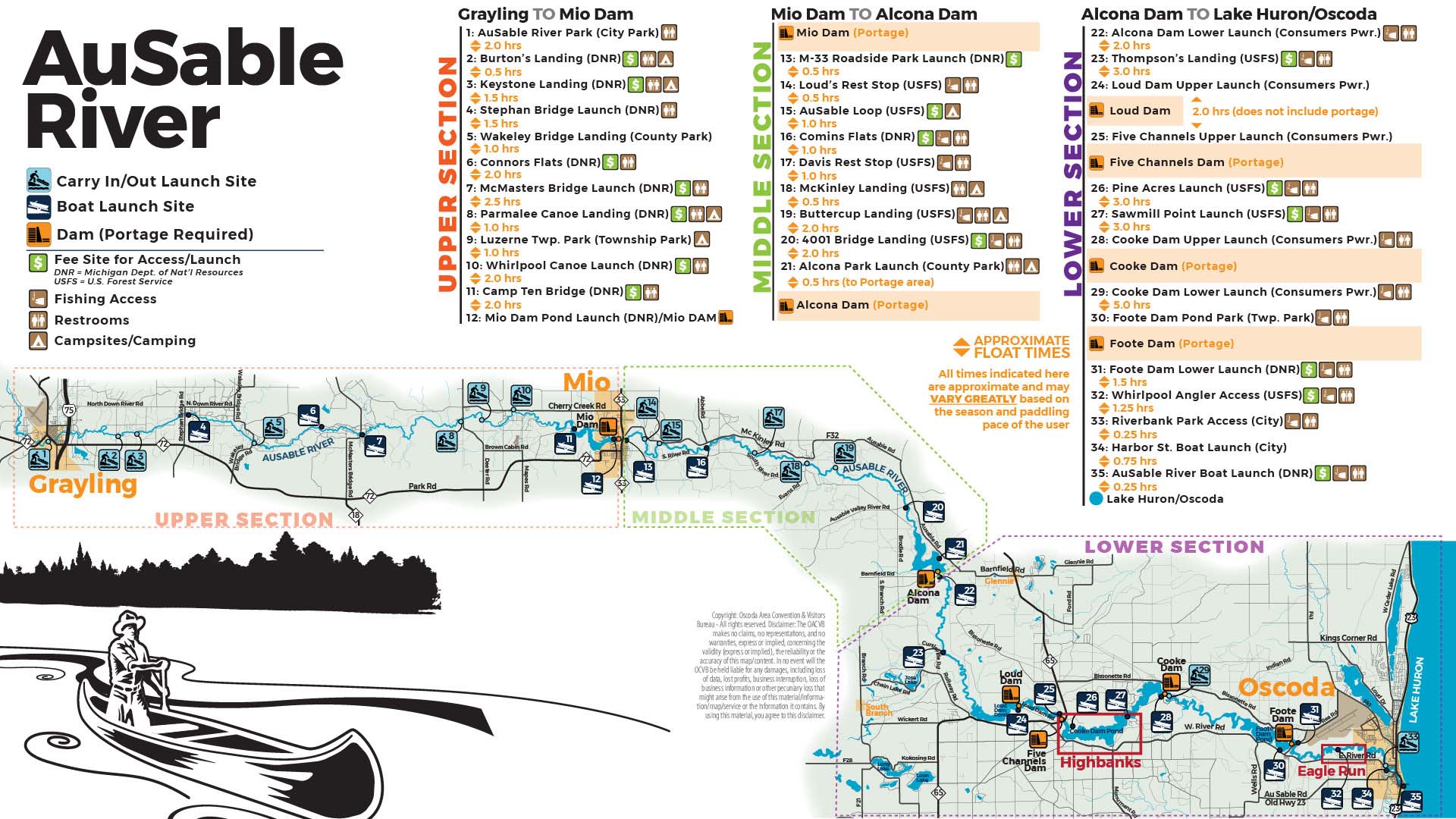 AuSable River Map Image