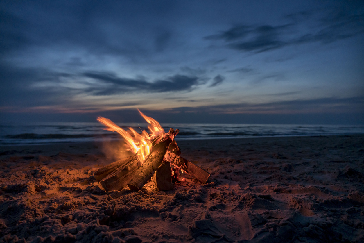 Beach bonfire