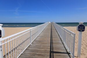 View down the pier