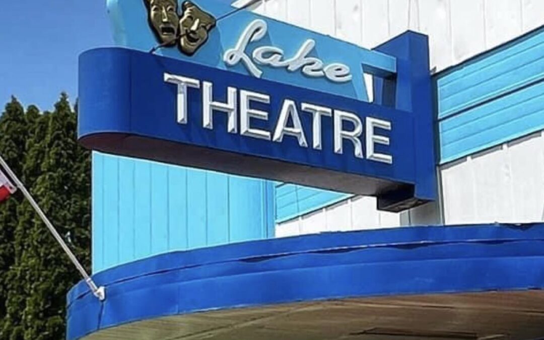 Sign on the exterior of The Lake Theater