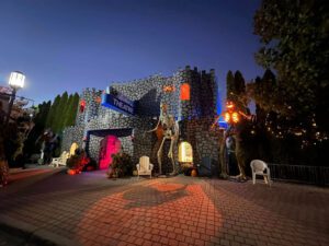 The lake Theater transformed for Halloween to Dracula's Castle