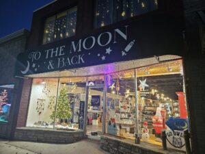 Exterior photo of the To the Moon & Back storefront