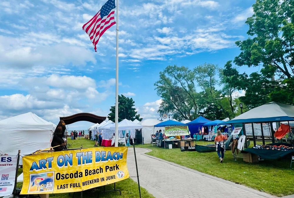 Display tents at Art on the Beach